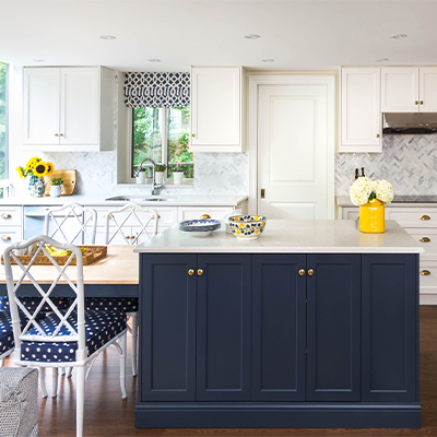 Kitchen with Yellow Decor Design by Rebecca Hay Photography by Stephani Buchman