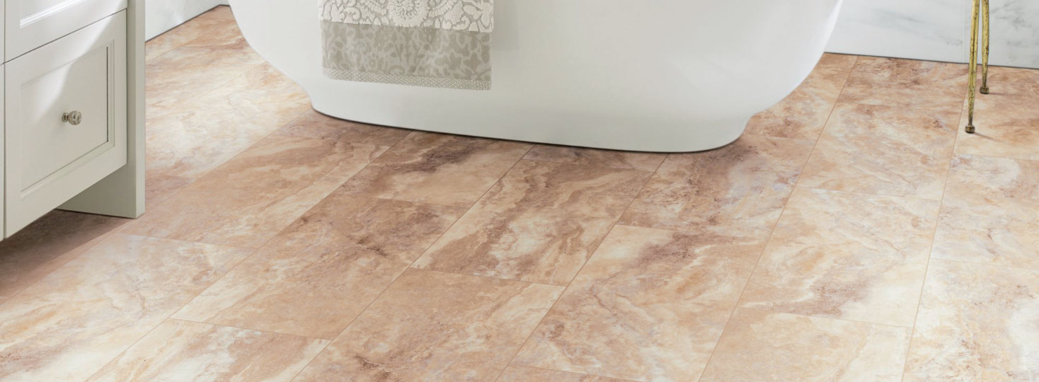 luxury vinyl tile flooring in bathroom